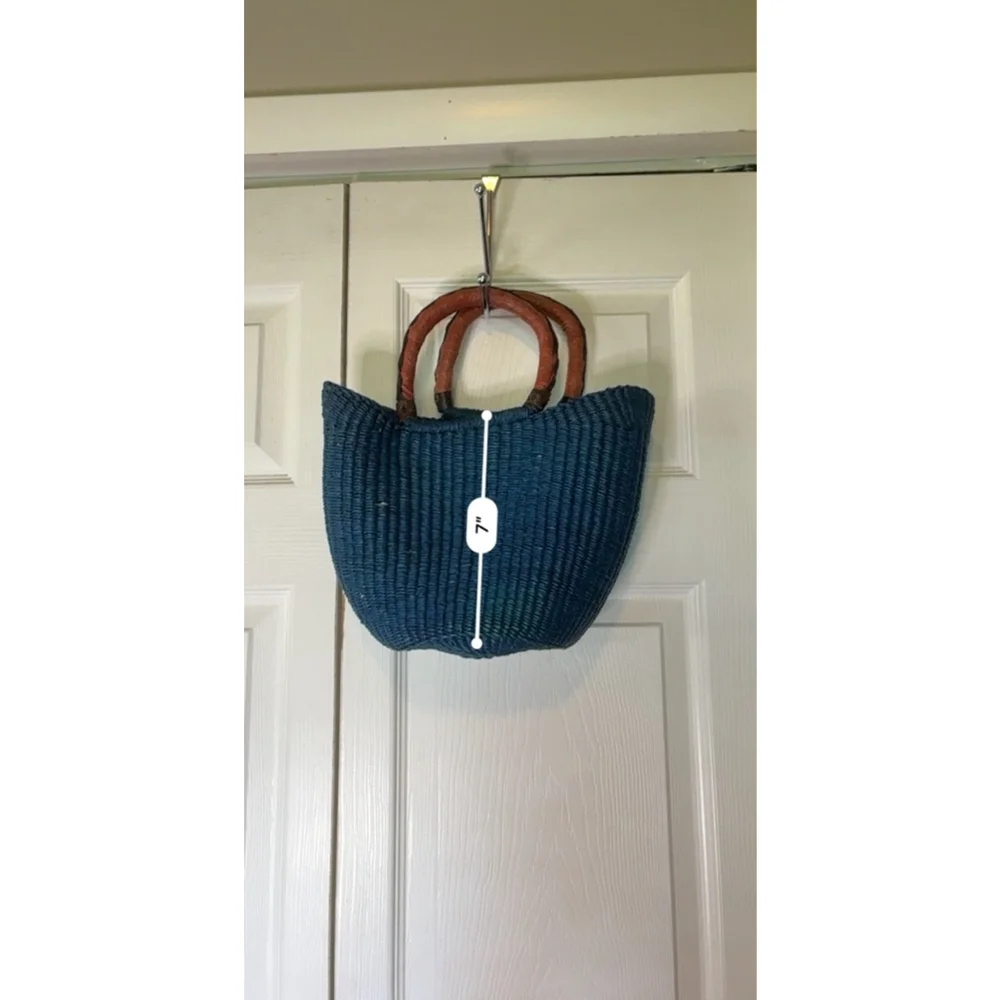 Blue Wicker Purse